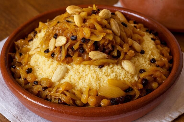 Couscous aux oignons et raisins secs