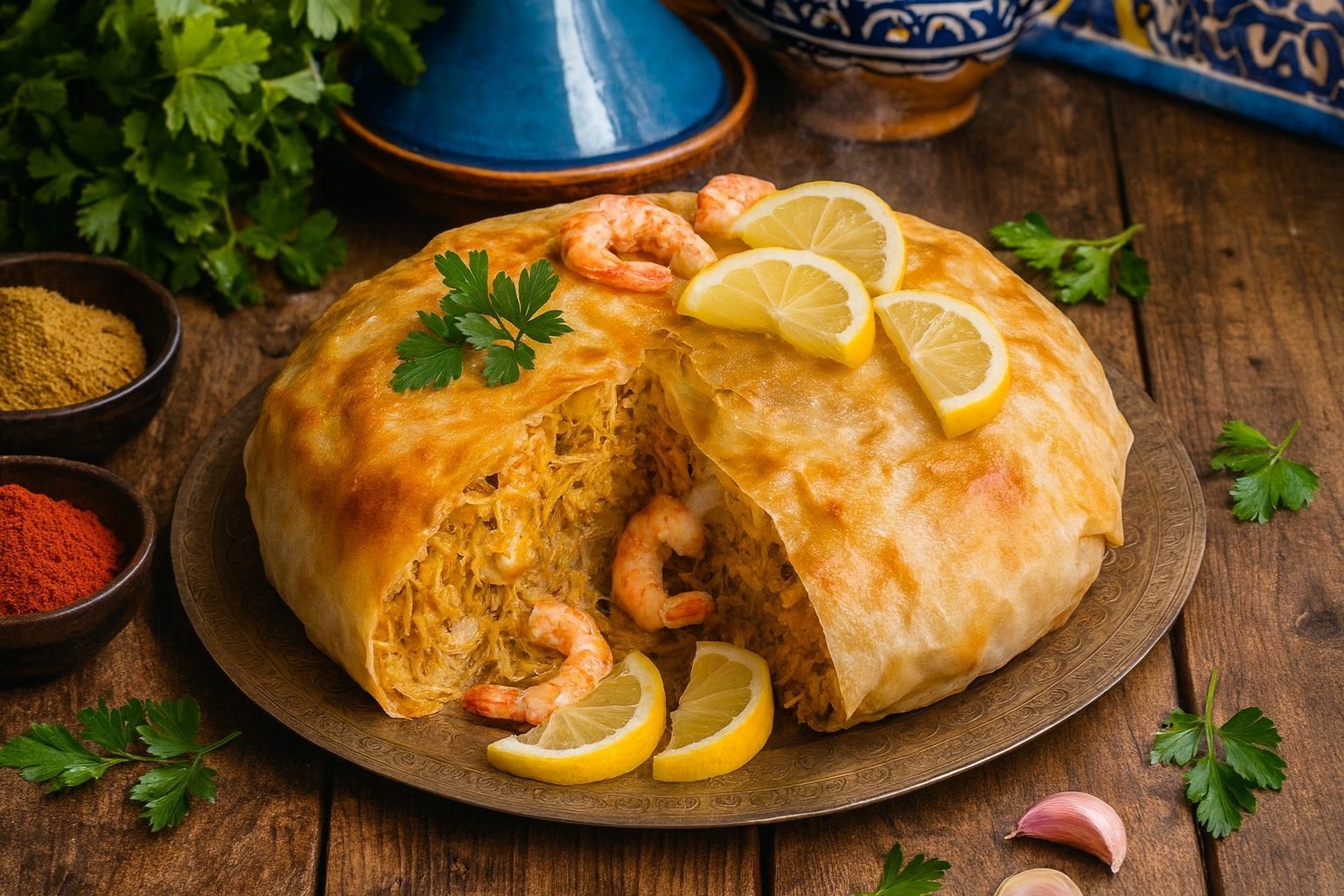 Recette Pastilla aux fruits de mer