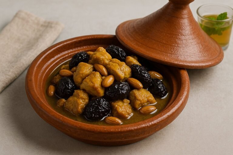 Recette Tajine de Poulet aux Pruneaux et aux Amandes