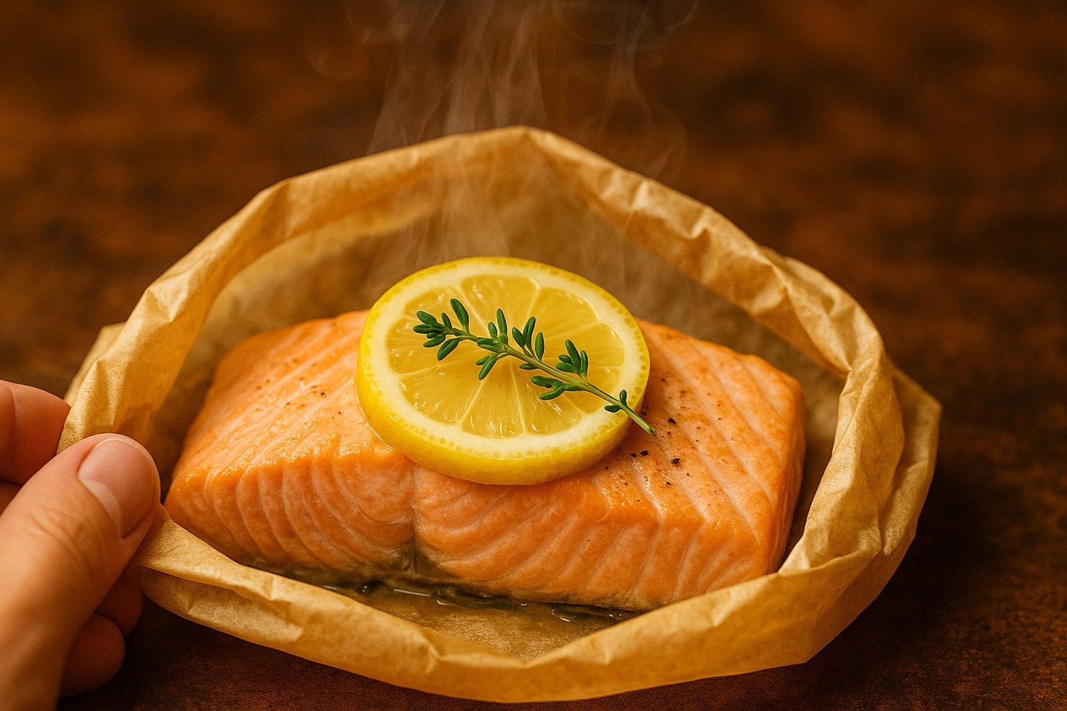 Saumon surgelé au four en papillote