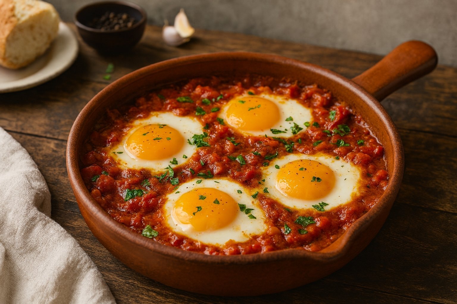 Tajine aux Œufs et Tomates Marocain