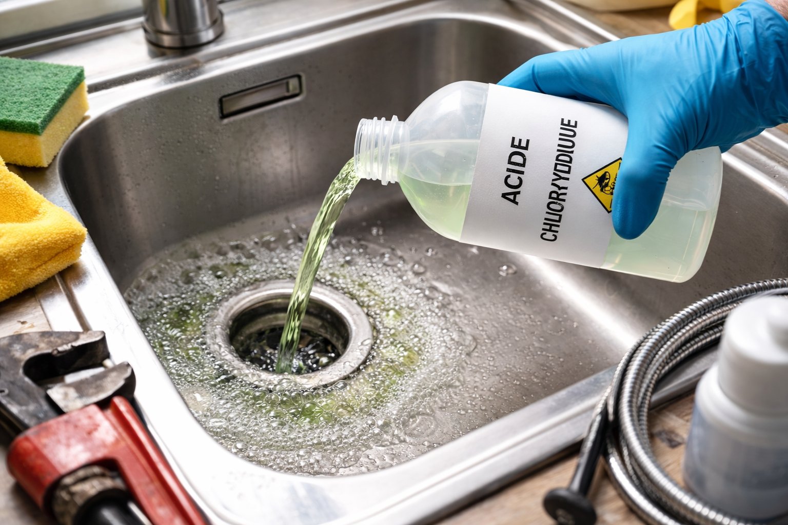 Quelle quantité acide chlorhydrique déboucher canalisation