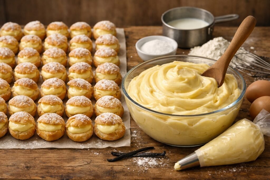 Quelle quantité de crème pâtissière pour 50 choux
