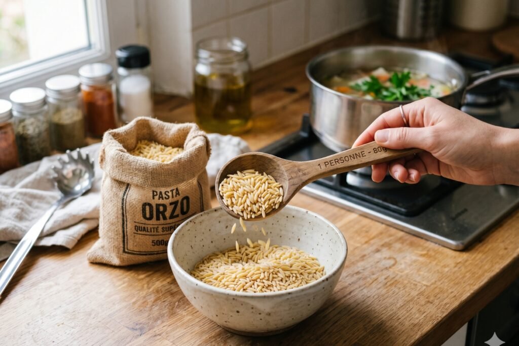 Quelle quantité d'orzo par personne